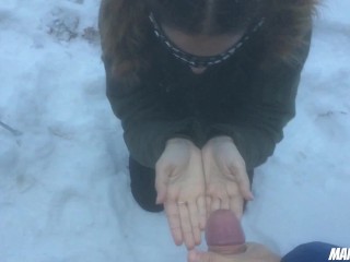 Winter Cumshot Compilation (footjob, creampie, blowjob) - MaryVincXXX